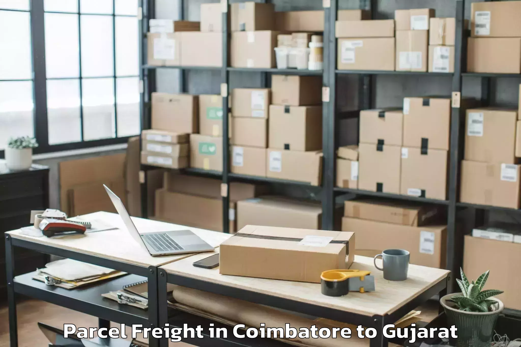 Efficient Coimbatore to Palanpur Parcel Freight